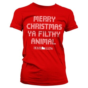 Merry Christmas Ya Filthy Animal Girly Tee, Girly Tee