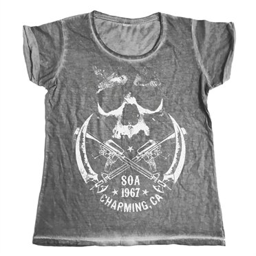 Sons Of Anarchy - SOA 1967 Skull Urban Girly Tee, Washed Urban Girly Tee