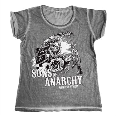 Sons Of Anarchy - SOA AK Reaper Urban Girly Tee, Washed Urban Girly Tee