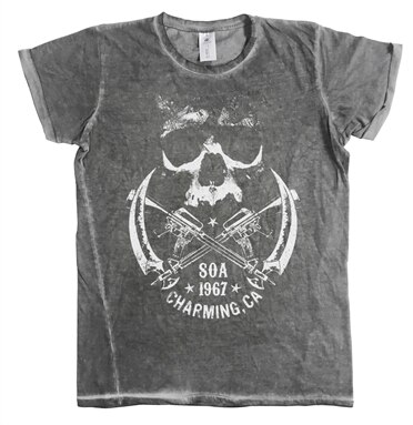 Sons Of Anarchy - SOA 1967 Skull Urban T-Shirt, Washed Urban T-Shirt