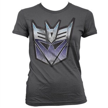 Distressed Decepticon Shield Girly T-Shirt, Girly Tee