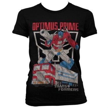 Optimus Prime Distressed Girly T-Shirt, Girly Tee