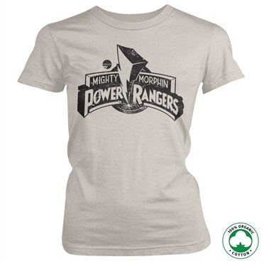 Power Rangers Distressed Logo Organic Girly Tee, 100% Organic Girly T-Shirt
