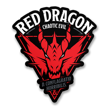 Läs mer om Red Dragon - Chaotic Evil Sticker, Accessories