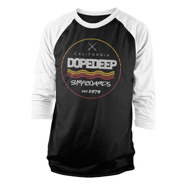 Läs mer om DopeDeep Surfboards Since 1979 Baseball 3/4 Sleeve Tee, Long Sleeve T-Shirt