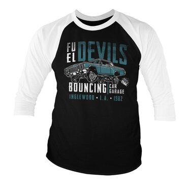 Läs mer om Fuel Devils Bouncing Garage Baseball 3/4 Sleeve Tee, Long Sleeve T-Shirt