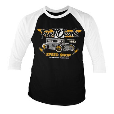 Läs mer om Fuel Devils - LA Speed Shop Baseball 3/4 Sleeve Tee, Long Sleeve T-Shirt