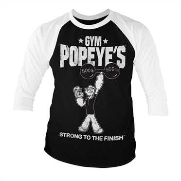 Läs mer om Popeye - Strong To The Finish Baseball 3/4 Sleeve Tee, Long Sleeve T-Shirt