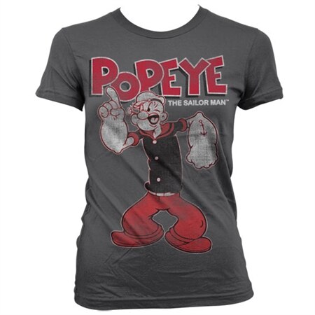 Läs mer om Popeye Distressed Sailor Man Girly T-Shirt, T-Shirt
