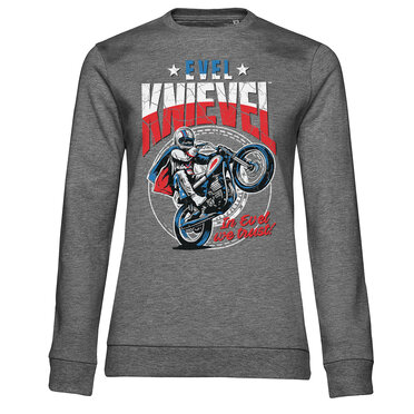 Evel Knievel Wheelie Girly Sweatshirt, Sweatshirt