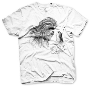 Star Wars - Chewbacca & Porg T-Shirt, Basic Tee
