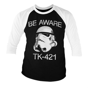 Star Wars - Be Aware TK-421 Baseball 3/4 Sleeve Tee, Baseball 3/4 Sleeve Tee