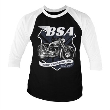 Läs mer om B.S.A. 650 Shield Baseball 3/4 Sleeve Tee, Long Sleeve T-Shirt