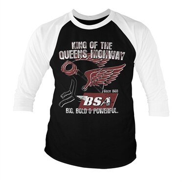 Läs mer om B.S.A. King Of The Queens Highway Baseball 3/4 Sleeve Tee, Long Sleeve T-Shirt