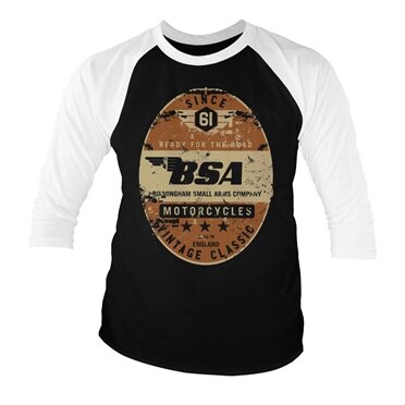 B.S.A. - Birmingham Small Arms Co. Baseball 3/4 Sleeve Tee, Long Sleeve T-Shirt