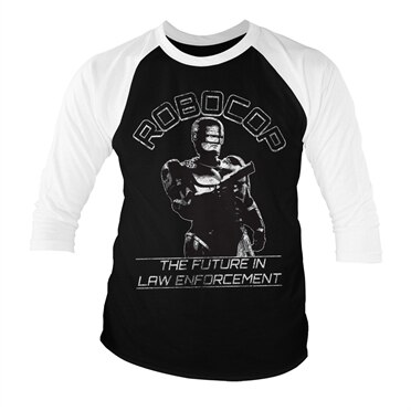 Läs mer om Robocop - The Future In Law Emforcement Baseball 3/4 Sleeve Tee, Long Sleeve T-Shirt