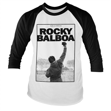 Läs mer om Rocky Balboa - It Aint Over Baseball Long Sleeve Tee, Long Sleeve T-Shirt