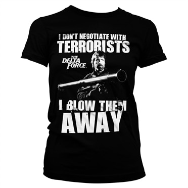 Chuck Norris - I Blow Terrorists Away Girly Tee, Girly Tee