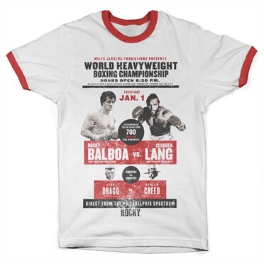 Läs mer om Rocky - World Heavyweight Poster Ringer Tee, T-Shirt
