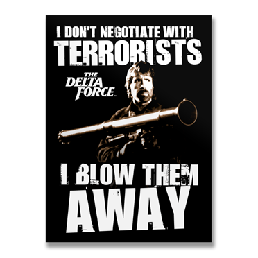 Läs mer om Chuck Norris - I Blow Terrorists Away Sticker, Accessories