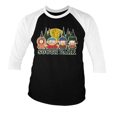 Läs mer om South Park Distressed Baseball 3/4 Sleeve Tee, Long Sleeve T-Shirt