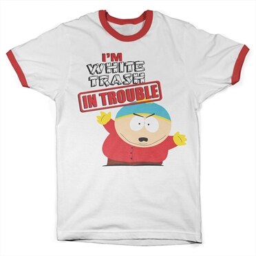 Läs mer om South Park - Im White Trash In Trouble Ringer Tee, T-Shirt