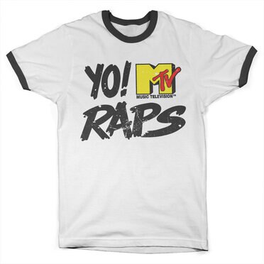 Läs mer om Yo! MTV Raps Distressed Logo Ringer Tee, T-Shirt