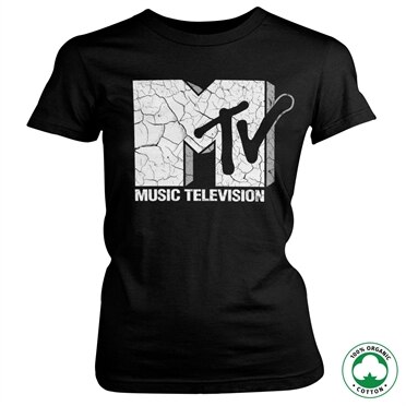 MTV Cracked Logo Organic Girly T-Shirt, 100% Organic Girly T-Shirt