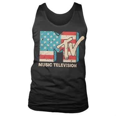 MTV Distressed USA-Flag Tank Top, Tank Top