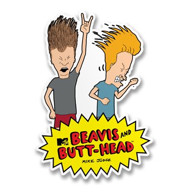 Läs mer om Beavis and Butt-Head Headbanging Sticker, Accessories