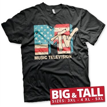 MTV Distressed USA-Flag Big & Tall T-Shirt, Big & Tall T-Shirt