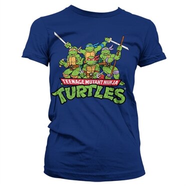 Turtles Distressed Group Girly T-shirt, Girly T-Shirt