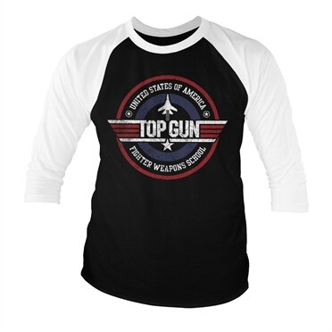 Läs mer om Top Gun - Fighter Weapons School Baseball 3/4 Sleeve Tee, Long Sleeve T-Shirt