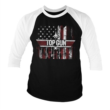 Läs mer om Top Gun - America Baseball 3/4 Sleeve Tee, Long Sleeve T-Shirt