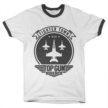 Läs mer om Top Gun Maverick Fighter Town Ringer Tee, T-Shirt