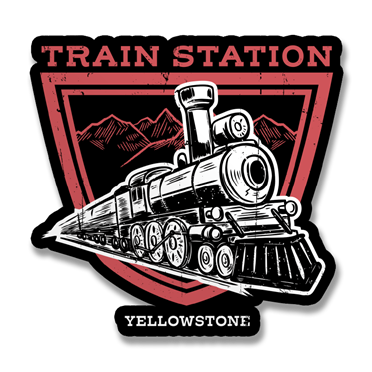 Läs mer om Yellowstone Train Station Sticker, Accessories