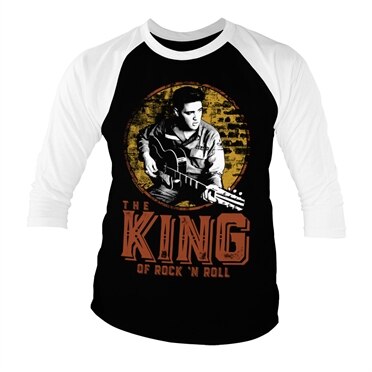 Läs mer om Elvis Presley - The King Of Rock n Roll Baseball 3/4 Sleeve Tee, Long Sleeve T-Shirt