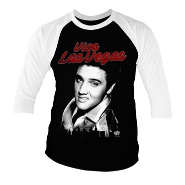 Läs mer om Elvis - Viva Las Vegas Baseball 3/4 Sleeve Tee, Long Sleeve T-Shirt