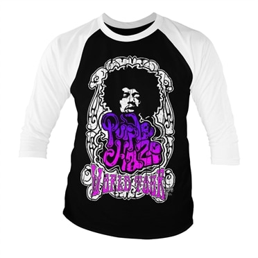 Läs mer om Jimi Hendrix - Purple Haze World Tour Baseball 3/4 Sleeve Tee, Long Sleeve T-Shirt