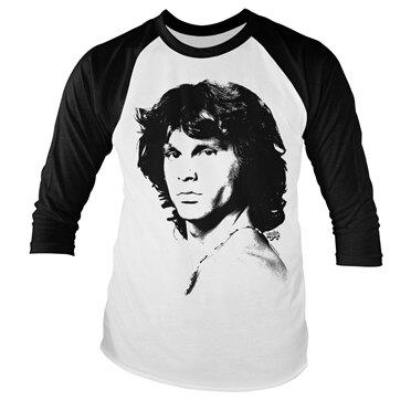 Läs mer om Jim Morrison Portrait Baseball Long Sleeve Tee, Long Sleeve T-Shirt