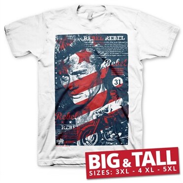 Läs mer om James Dean - Washed Poster Big & Tall T-Shirt, T-Shirt