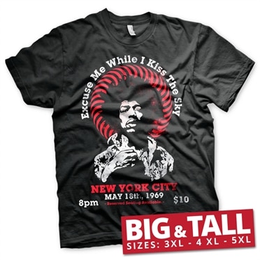 Läs mer om Jimi Hendrix - Live In New York Big & Tall T-Shirt, T-Shirt