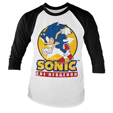 Fast Sonic - Sonic The Hedgehog Baseball Long Sleeve Tee, Baseball Long Sleeve Tee