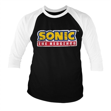 Läs mer om Sonic The Hedgehog Cracked Logo Baseball 3/4 Sleeve Tee, Long Sleeve T-Shirt