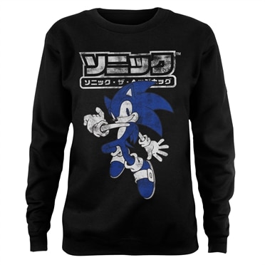 Läs mer om Sonic The Hedgehog Japanese Logo Girly Sweatshirt, Sweatshirt