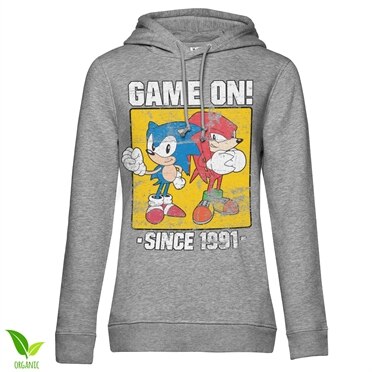 Sonic - Game On Since 1991 Girls Hoodie, Girls Organic Hooded Pullover