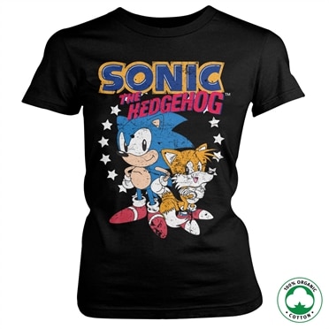 Sonic The Hedgehog - Sonic & Tails Organic Girly Tee, 100% Organic Girly T-Shirt