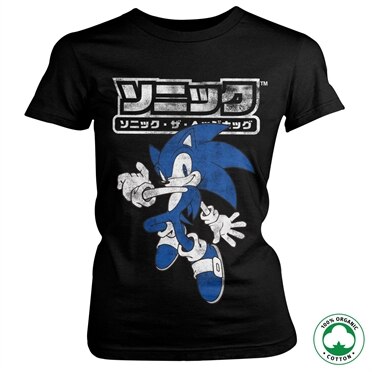 Sonic The Hedgehog Japanese Logo Organic Girly Tee, 100% Organic Girly T-Shirt