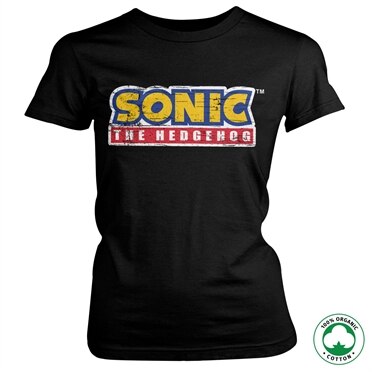 Sonic The Hedgehog Cracked Logo Organic Girly Tee, 100% Organic Girly T-Shirt