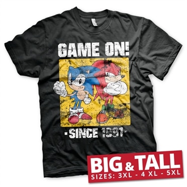 Läs mer om Sonic - Game On Since 1991 Big & Tall T-Shirt, T-Shirt
